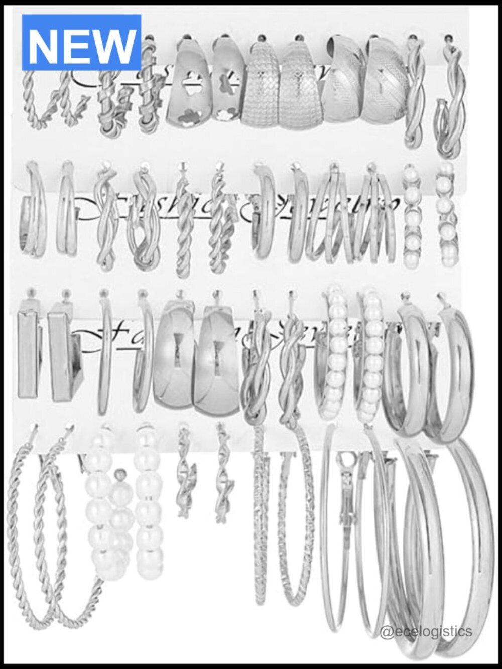 24 Pair Chunky Gold Hoop Earrings Set Hypoallergenic Statement Hoops